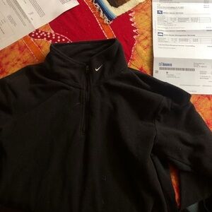 VINTAGE Nike Check Swoosh Mockneck Sweater Jacket Large Black